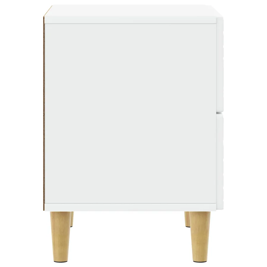 Table de chevet Blanc 62 x 34,5 x 48 cm Bois d'ingénierie - 5