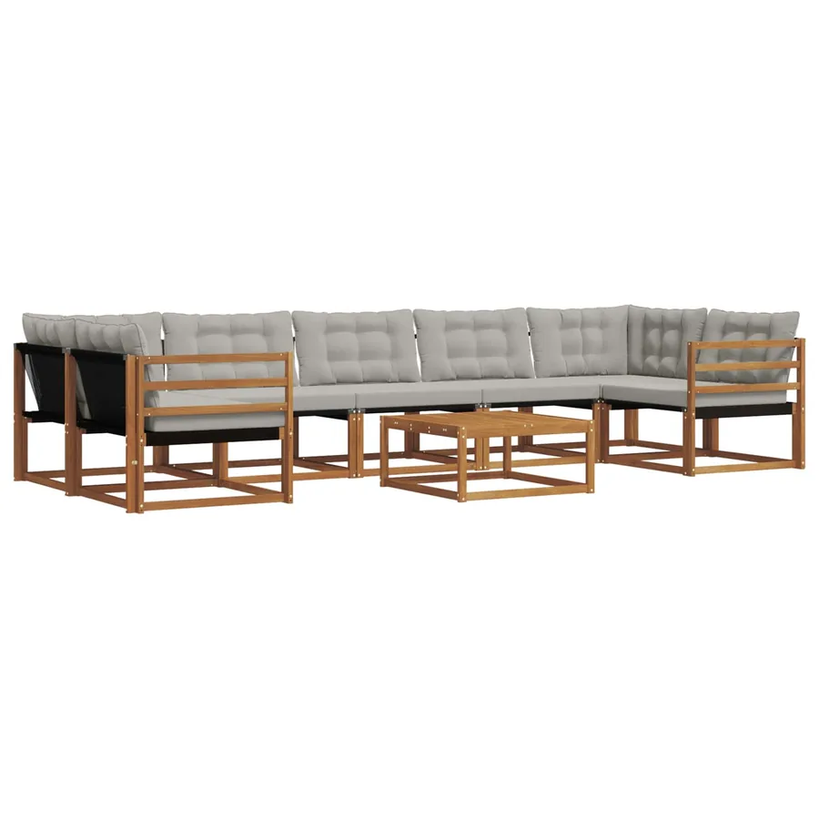 Ensemble de canapés d'extérieur 8 pcs Gris Naturel et Clair - 2