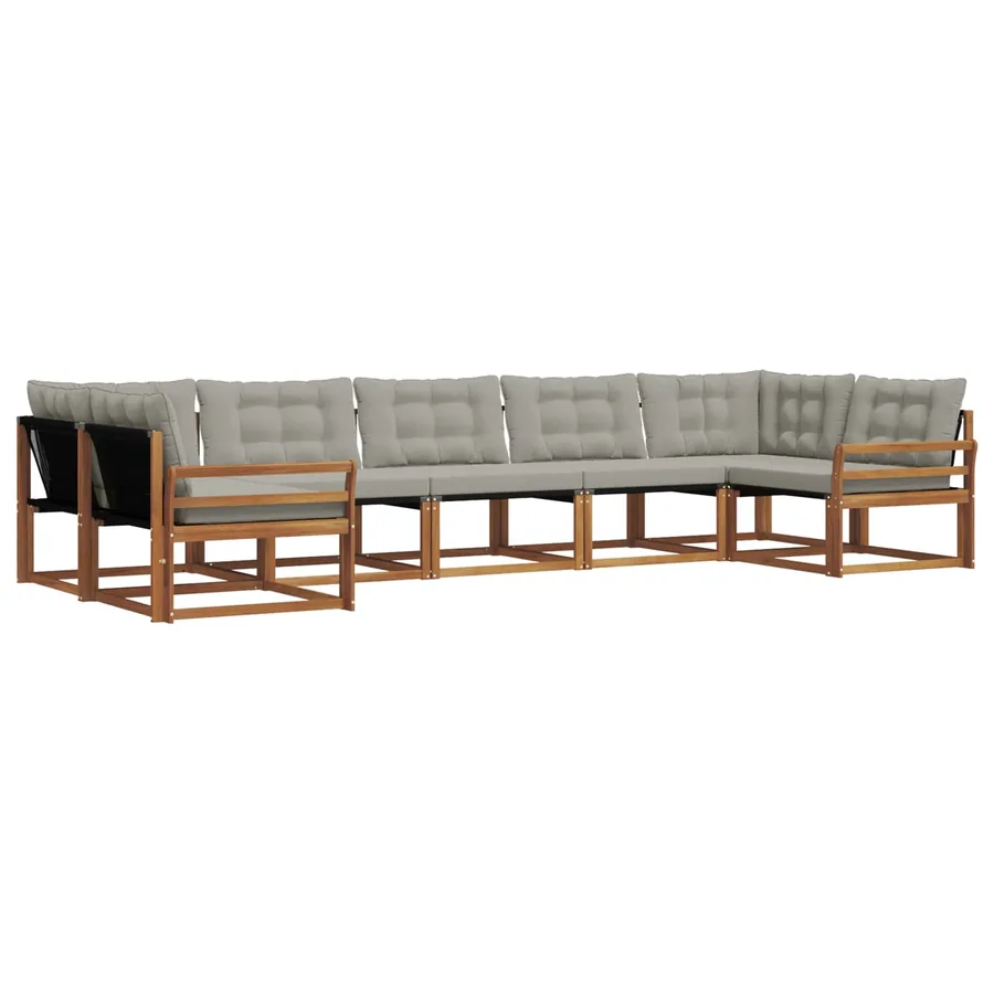 Ensemble de canapés d'extérieur 7 pcs Gris Naturel et Clair - 2