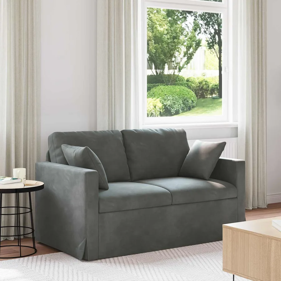 Canapé Gris foncé 138 x 78 x 80 cm Velours
