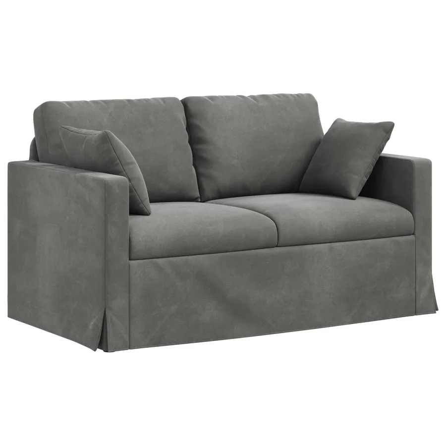 Canapé Gris foncé 138 x 78 x 80 cm Velours - 2