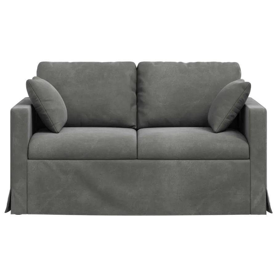 Canapé Gris foncé 138 x 78 x 80 cm Velours - 4