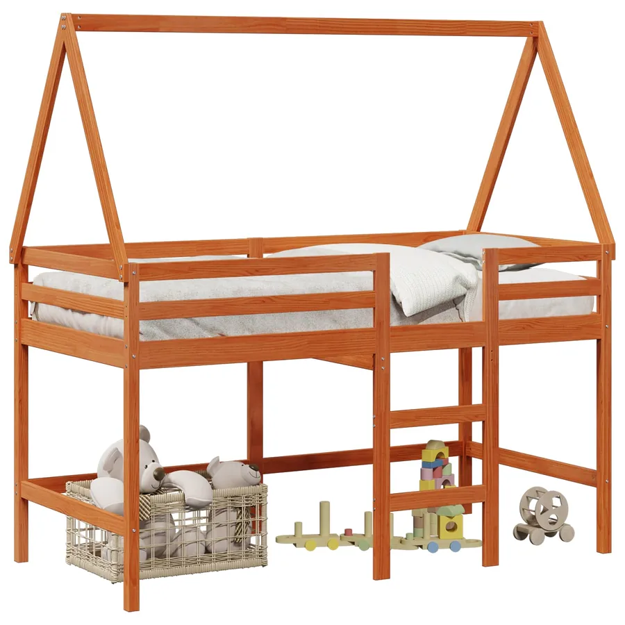 Cadre de lit mezzanine Brun Ciré 90 x 190 cm Pin massif - 2