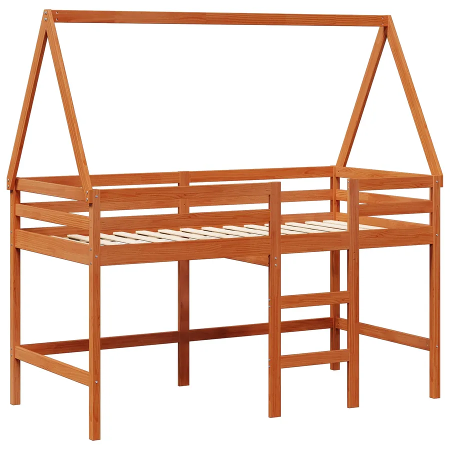 Cadre de lit mezzanine Brun Ciré 90 x 190 cm Pin massif - 5