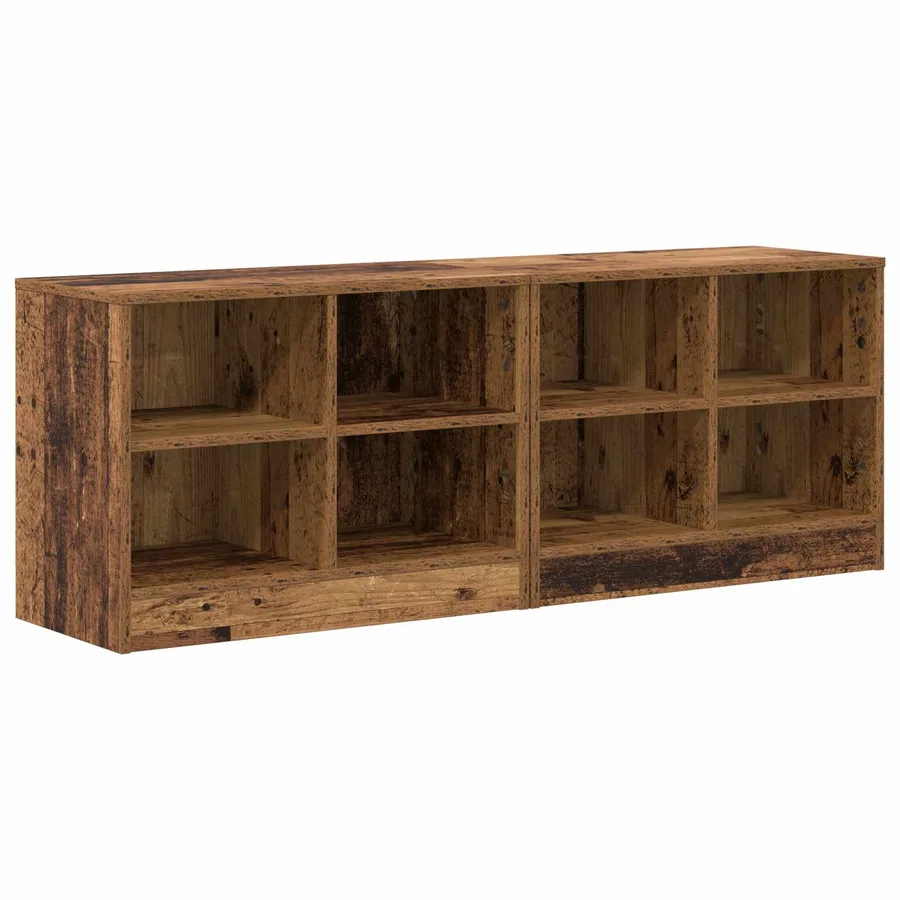 Armoire de lit avec étagère 2 pcs Bois ancien 66 x 33 x 48 cm - 2