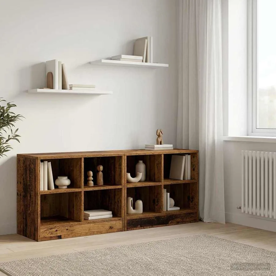 Armoire de lit avec étagère 2 pcs Bois ancien 66 x 33 x 48 cm - 3