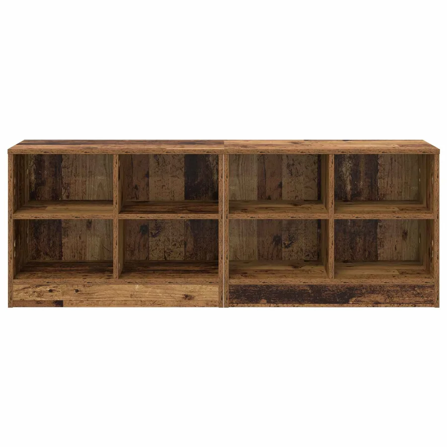 Armoire de lit avec étagère 2 pcs Bois ancien 66 x 33 x 48 cm - 5