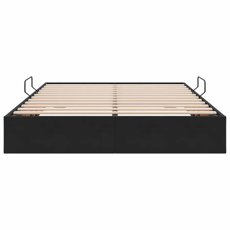 Cadre de lit ottoman avec stockage Noir 140 x 200 cm Velours - 7