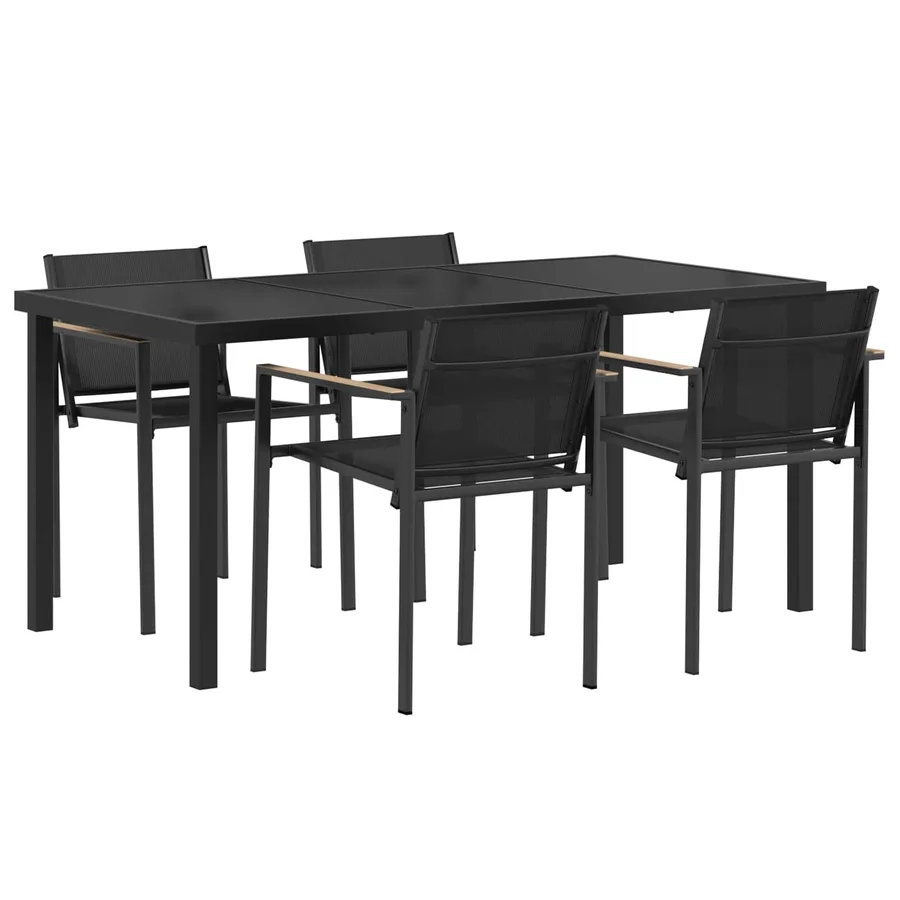 Ensemble de meubles d'extérieur 5 pcs Noir et anthracite - 2