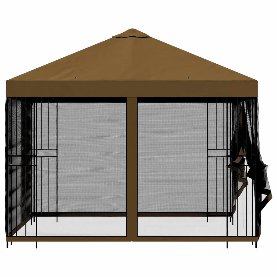 Abri de jardin avec parois 3 x 3 m Taupe Polyester et Acier - 6