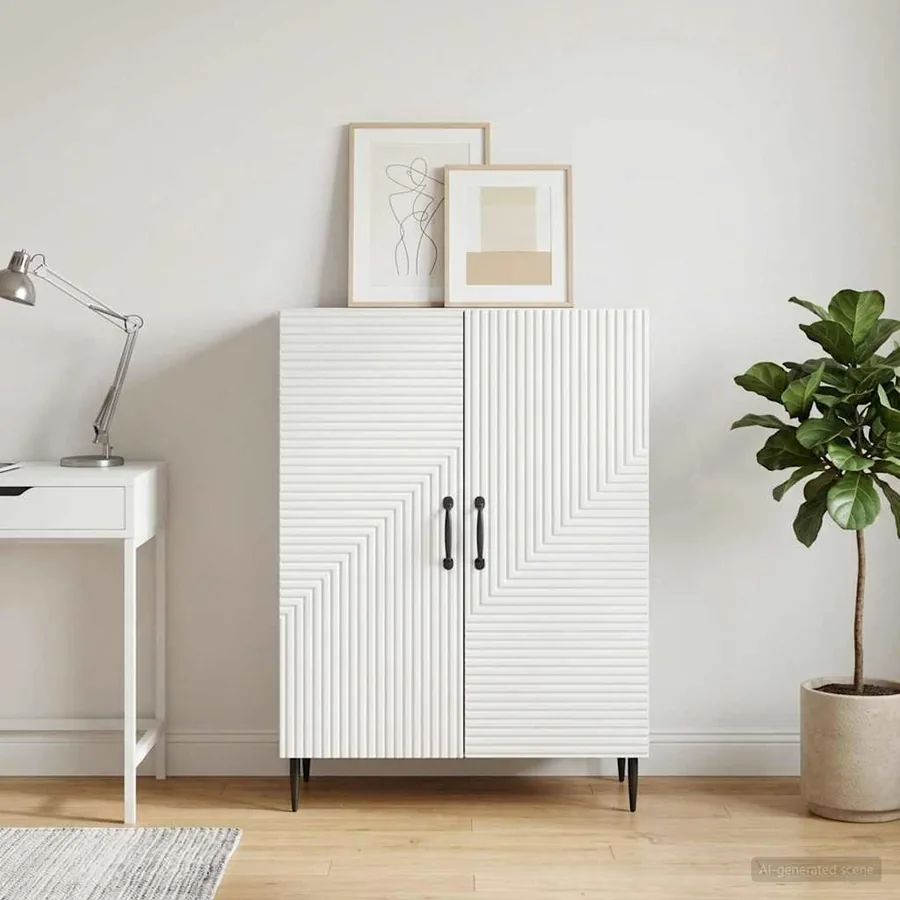 Buffet Blanc 66 x 34,5 x 89,5 cm Bois d'ingénierie