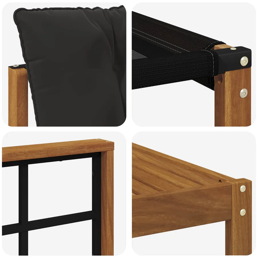 Ensemble de canapés d'extérieur 5 pcs Naturel et Noir - 7