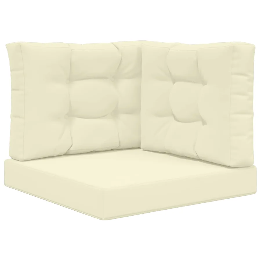 Coussin de canapé d'extérieur 3 pcs Crème Polyester - 2
