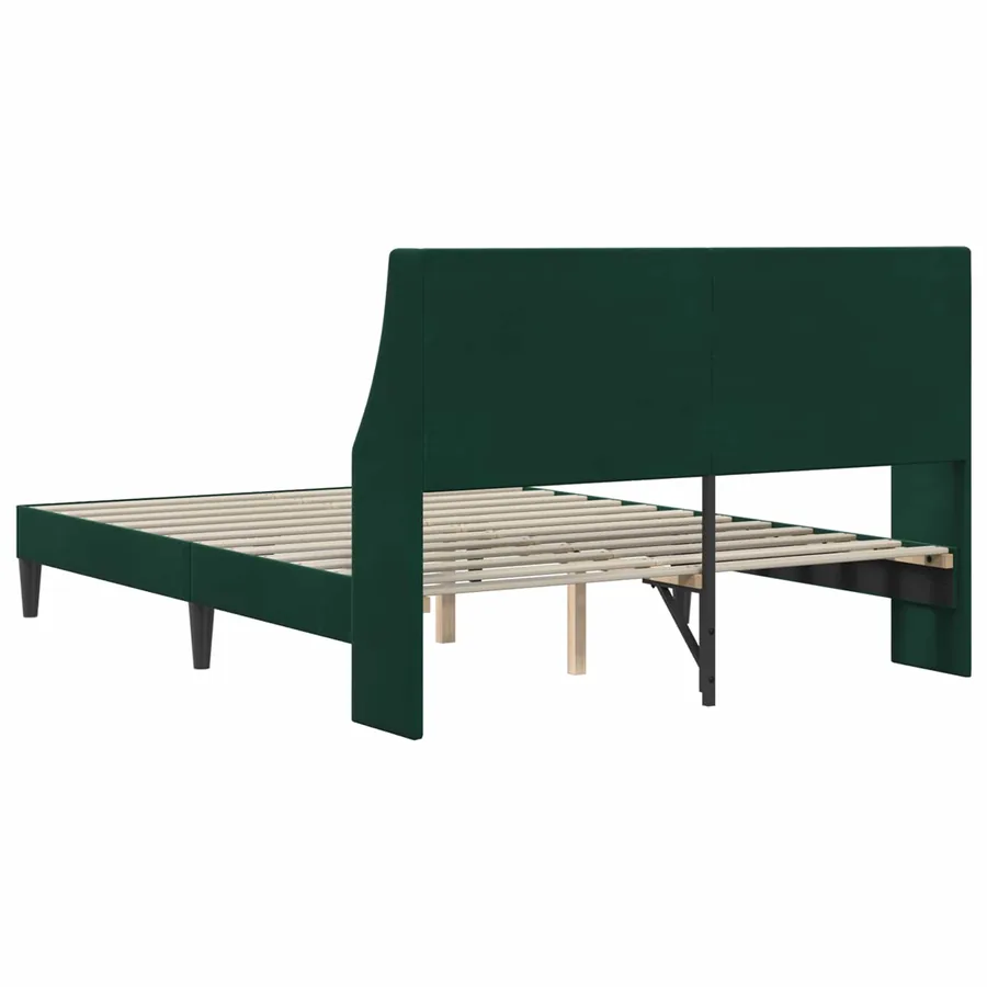 Cadre de lit avec tête de lit Vert foncé 120 x 200 cm Velours - 6