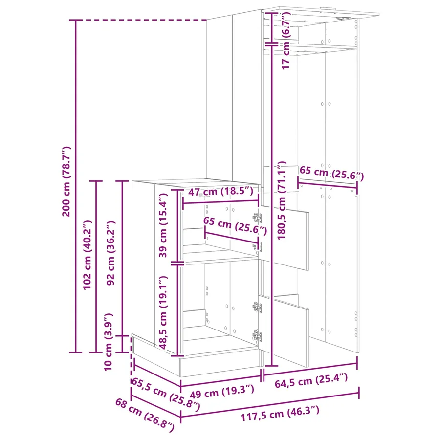 Ensemble de meubles de rangement pour la buanderie 2 pc - 11