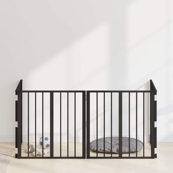Porte pour chien 4 pcs Noir 60 x 60 cm Acier galvanisé