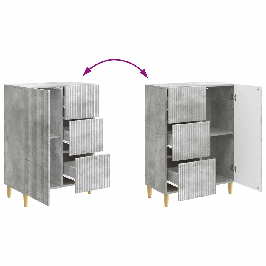 Buffet Gris béton 66 x 34,5 x 90 cm Bois d'ingénierie - 10