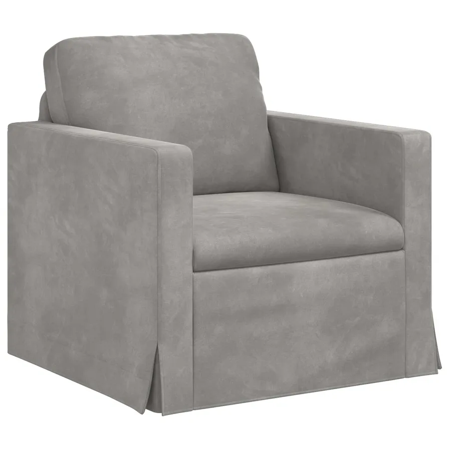 Ensemble de Canapés 2 pcs Gris clair 138 x 78 x 80 cm Velours - 4