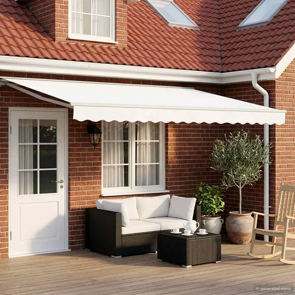 Auvent rétractable électrique Blanc 4 × 3 m