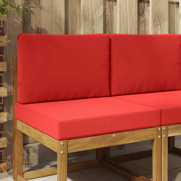 Coussin de canapé d'extérieur 2 pcs Rouge Polyester