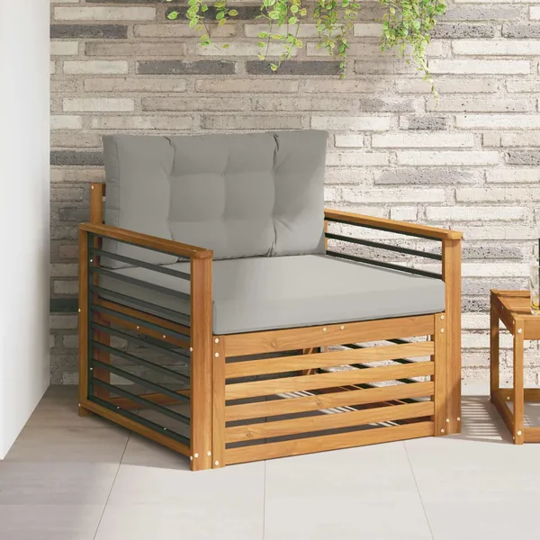 Canapé d’extérieur Bois d'acacia massif et polyester
