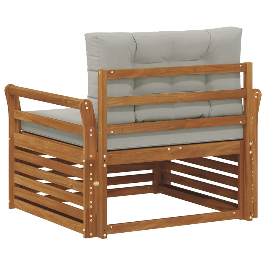 Canapé d’extérieur Bois d'acacia massif et polyester - 5