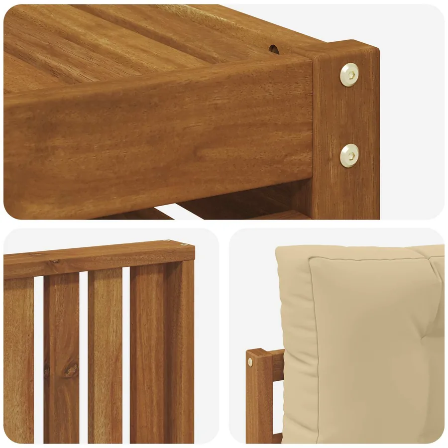 Ensemble de canapés d'extérieur 6 pcs Naturel et Beige - 7