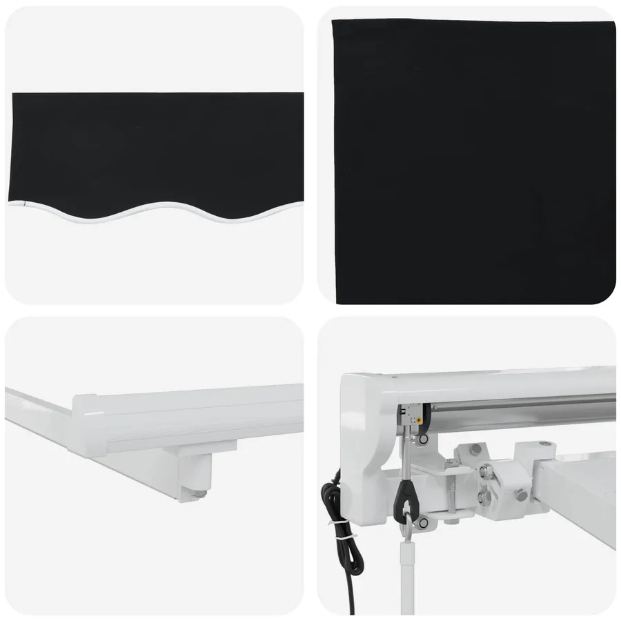 Auvent rétractable électrique Noir et Blanc 3,5 x 2,5 m - 9