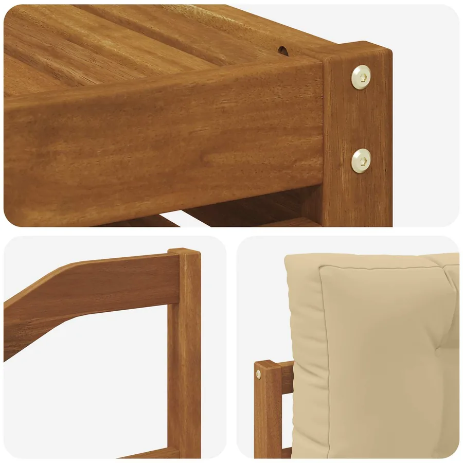 Ensemble de canapés d'extérieur 9 pcs Naturel et Beige - 6