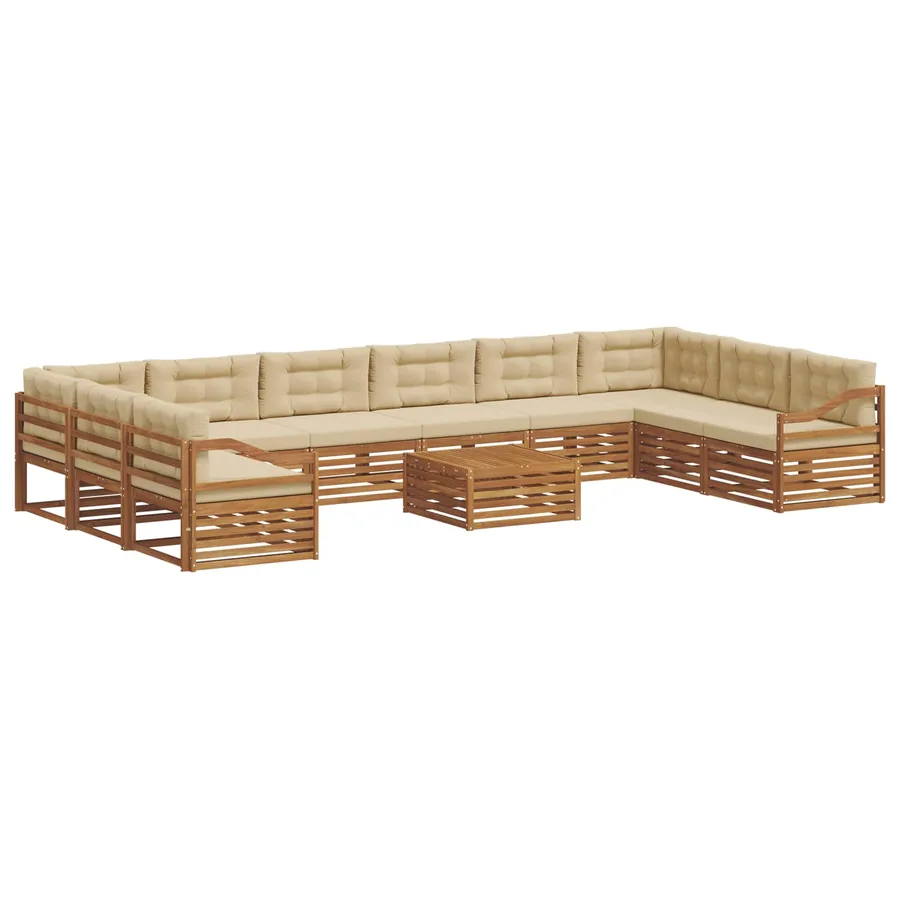 Ensembles de canapés avec coussin 11 pcs Naturel et Beige - 2