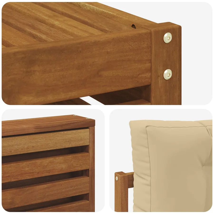 Ensemble de canapés d'extérieur 10 pcs Naturel et Beige - 7