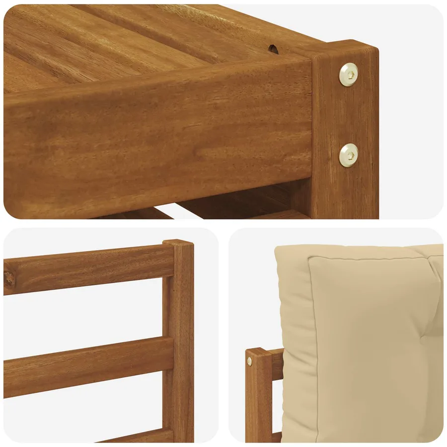 Ensemble de canapés d'extérieur 7 pcs Naturel et Beige - 7