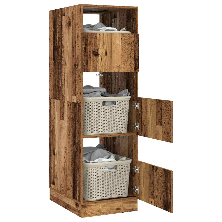Armoire à Laver avec stockage Bois ancien Bois d'ingénierie - 3