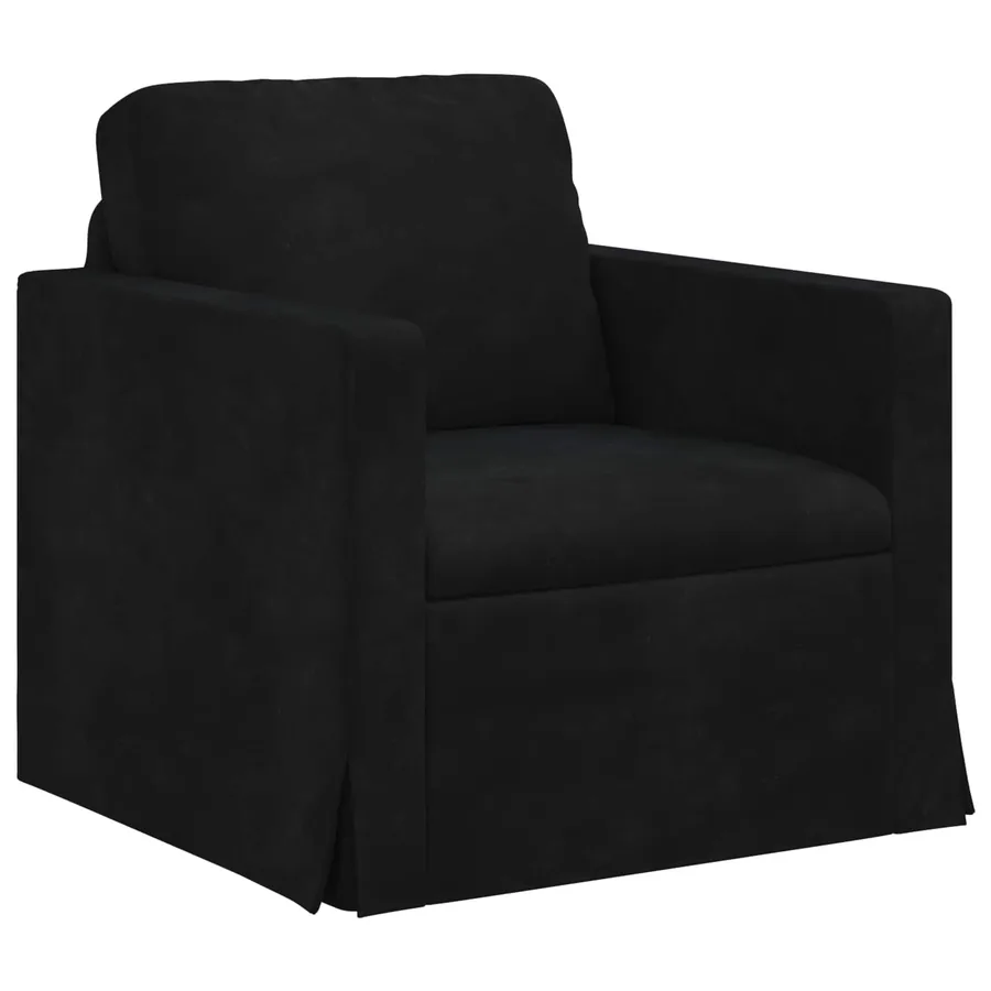 Ensemble de Canapés 2 pcs Noir 138 x 78 x 80 cm Velours - 4