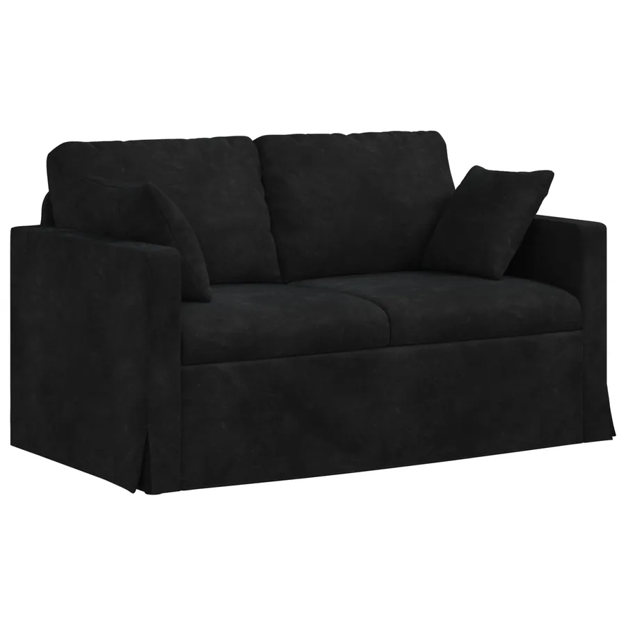 Ensemble de Canapés 2 pcs Noir 138 x 78 x 80 cm Velours - 5