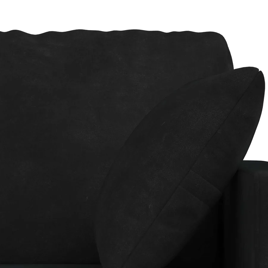 Ensemble de Canapés 2 pcs Noir 138 x 78 x 80 cm Velours - 6