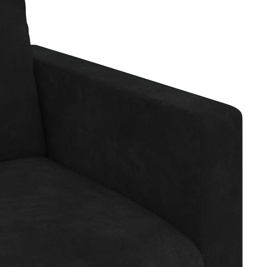 Ensemble de Canapés 2 pcs Noir 138 x 78 x 80 cm Velours - 7