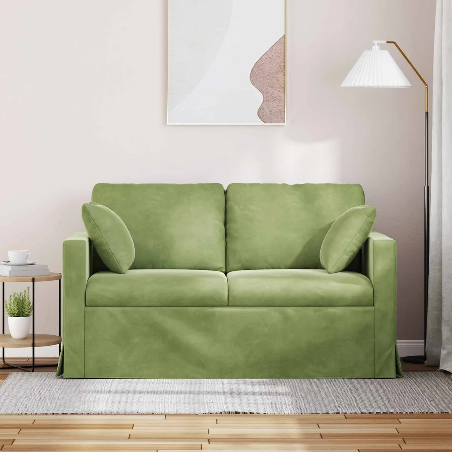 Canapé Vert clair 138 x 78 x 80 cm Velours - 3
