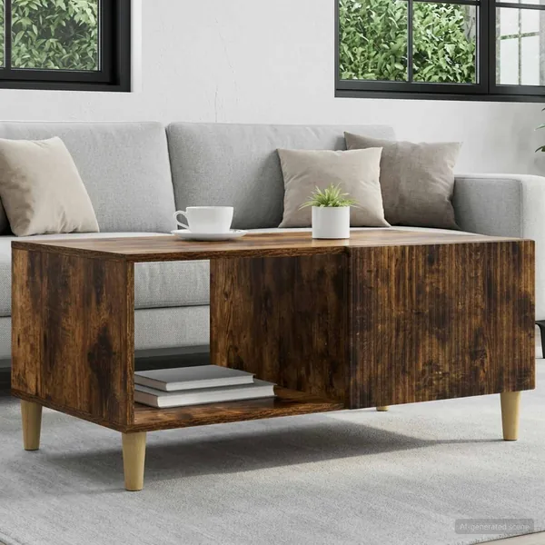 Table basse Chêne fumé 90 x 50 x 40 cm Bois d'ingénierie