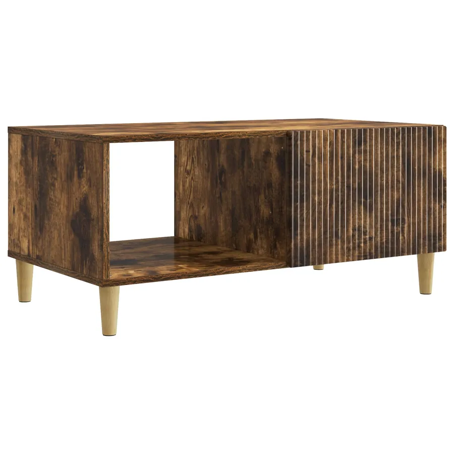 Table basse Chêne fumé 90 x 50 x 40 cm Bois d'ingénierie - 2