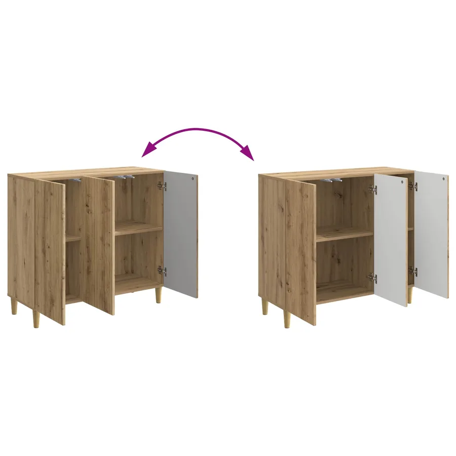 Buffet Chêne artisanal 89 x 34,5 x 80 cm Bois d'ingénierie - 11
