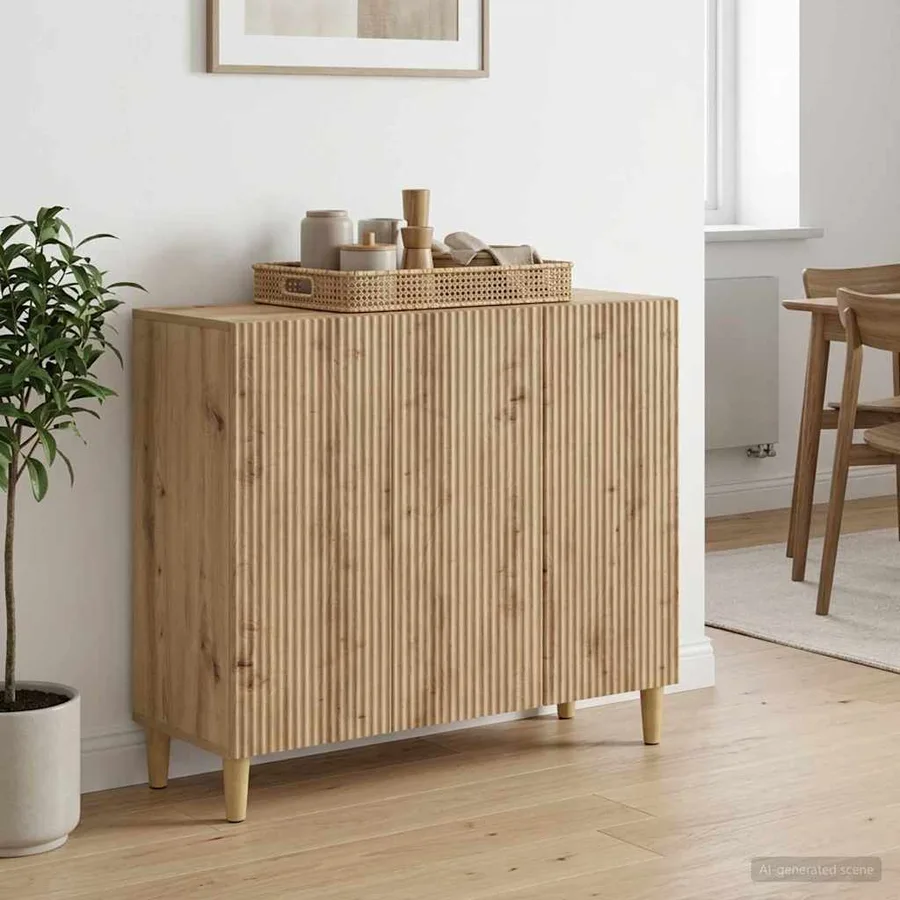 Buffet Chêne artisanal 89 x 34,5 x 80 cm Bois d'ingénierie - 4