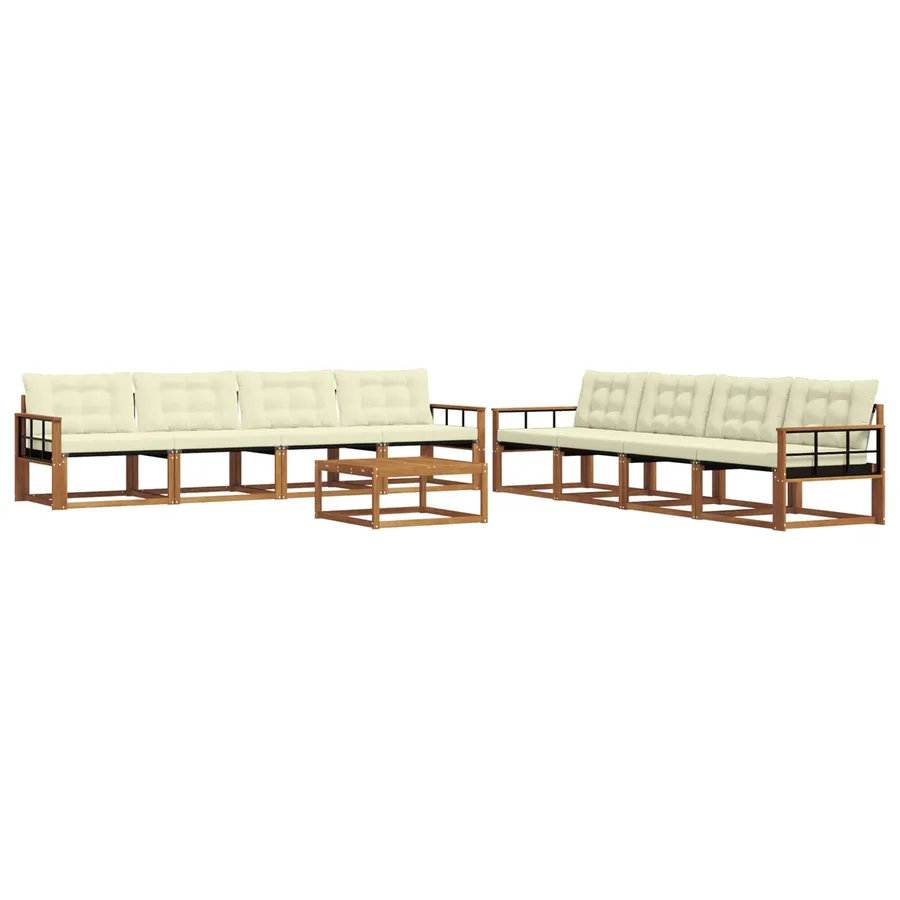 Ensemble de canapés d'extérieur 9 pcs Naturel et Crème - 2