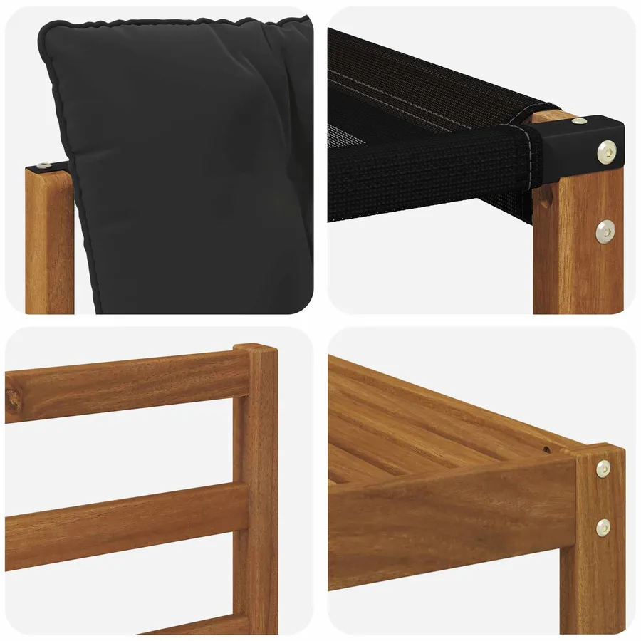 Ensemble de canapés d'extérieur 9 pcs Naturel et Noir - 7