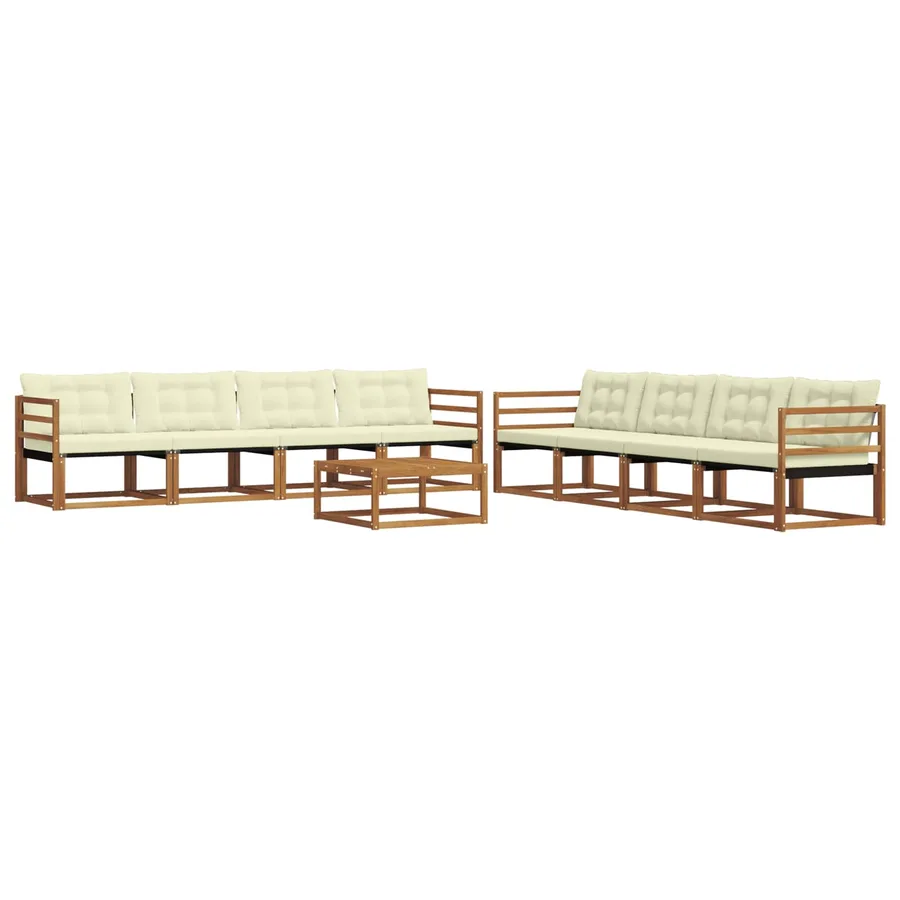 Ensemble de canapés d'extérieur 9 pcs Naturel et Crème - 2