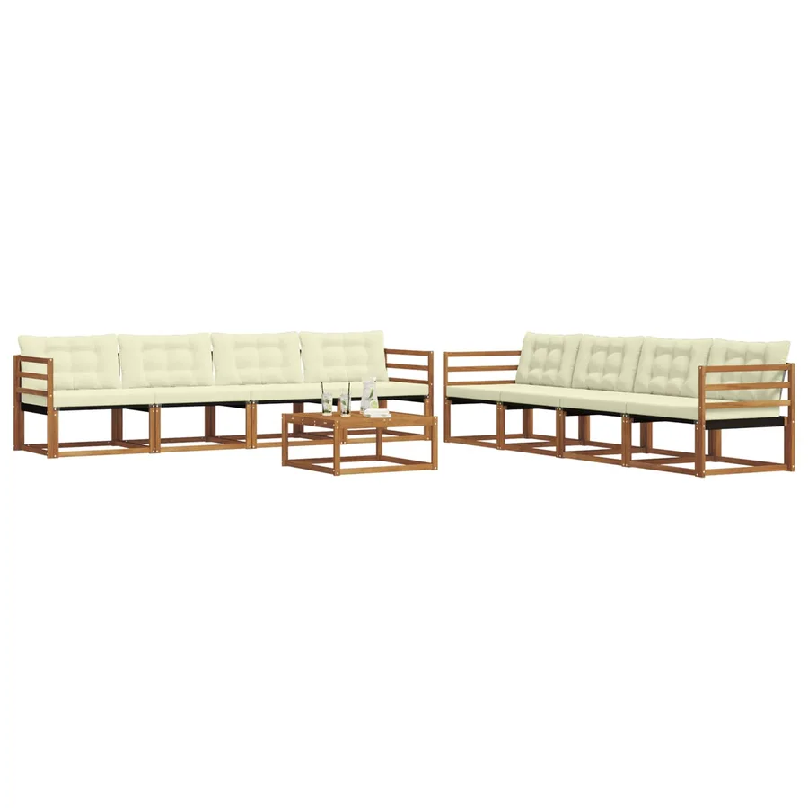 Ensemble de canapés d'extérieur 9 pcs Naturel et Crème - 3
