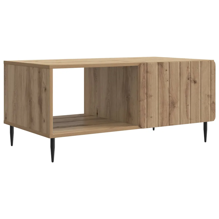 Table basse Chêne artisanal 90 x 50 x 40 cm Bois d'ingénierie - 2