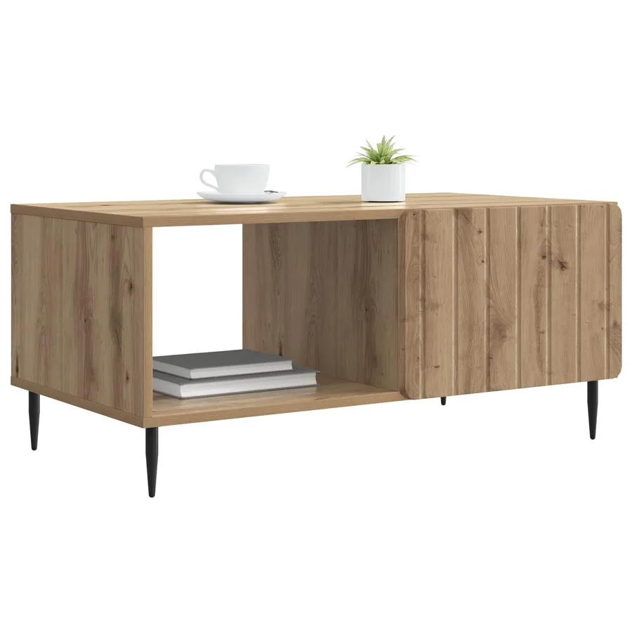 Table basse Chêne artisanal 90 x 50 x 40 cm Bois d'ingénierie - 3