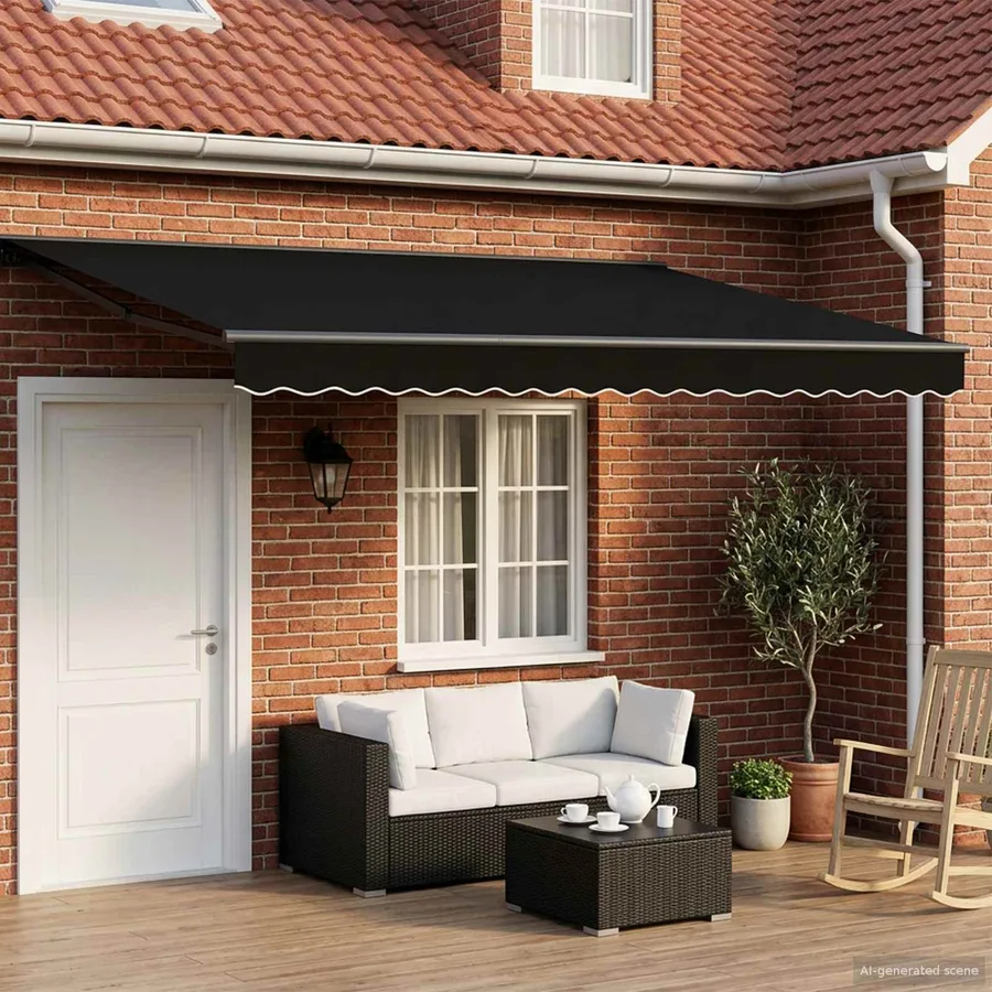 Auvent rétractable électrique Noir et anthracite 4 × 3 m - 3