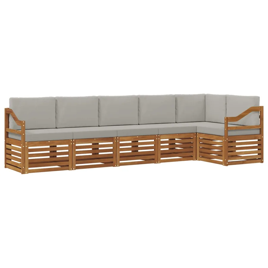 Ensemble de canapé d'angle 6 pcs Gris Naturel et Clair - 2